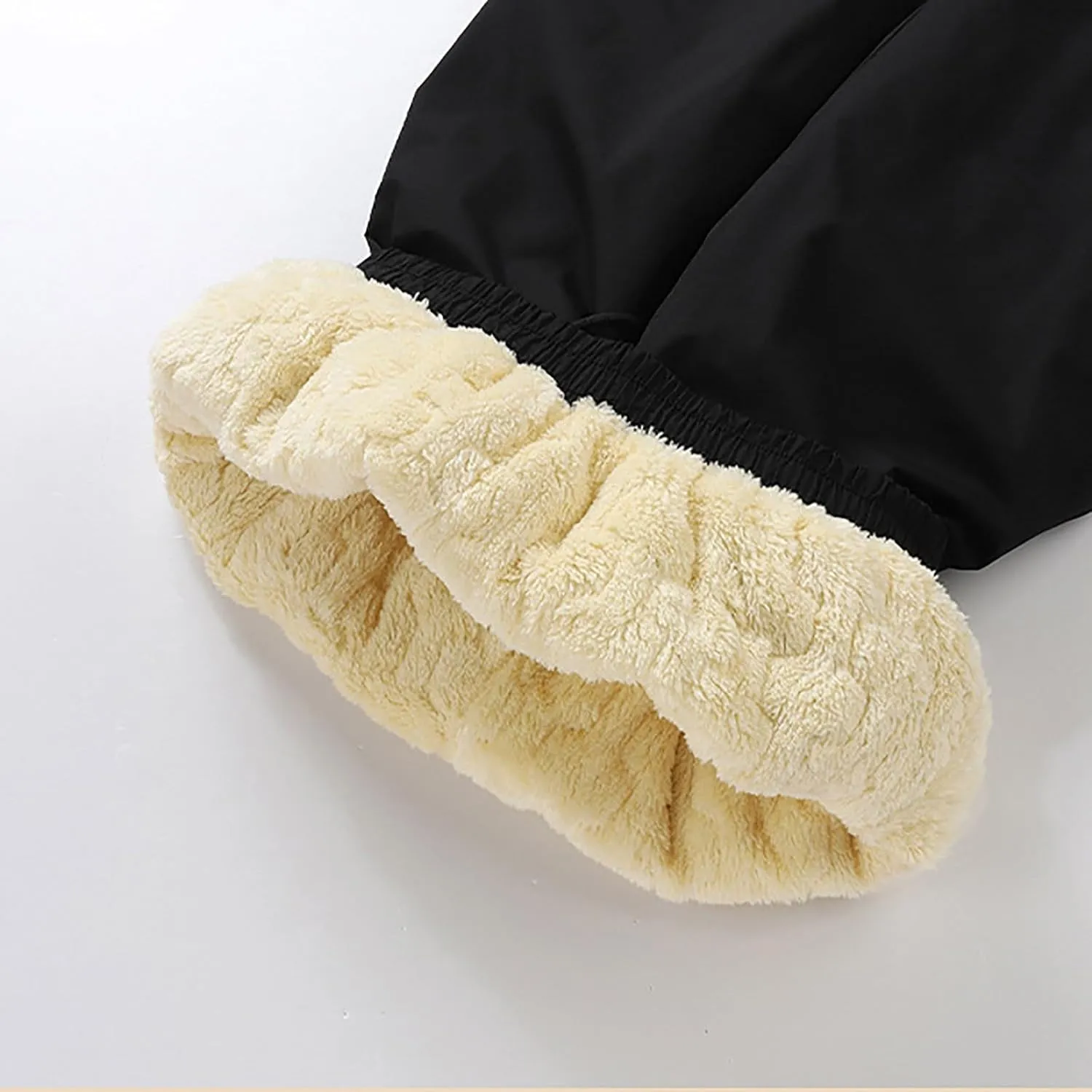 2 Pack Fleece Lined Sweatpants for Men - ZHIFANXN Joggers with Pockets High Waisted Thermal Winter Warm Pants for Snow