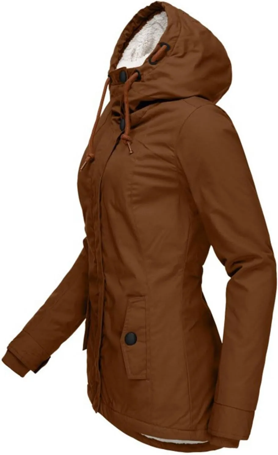 2024 Elegant Temperament Zip Puffer Coats for Womens Long Sleeve Pockets Down Coat Insulated Casual Loose Overcoat