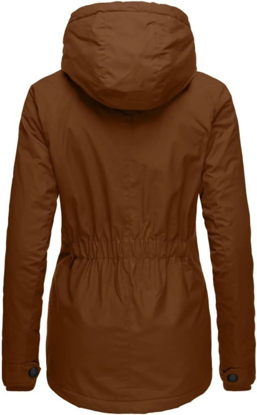 2024 Elegant Temperament Zip Puffer Coats for Womens Long Sleeve Pockets Down Coat Insulated Casual Loose Overcoat