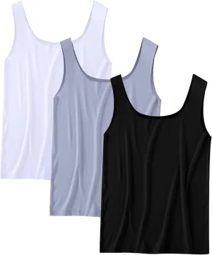3 Pack Men's Workout Tank Tops Breathable Quick Dry Summer Sleeveless Silk Muscle Shirts Gym Workout Bodybuilding Tee