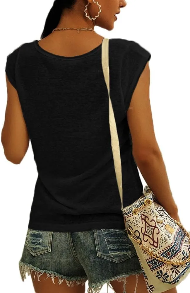 4th of July Shirt for Women 1776 Cap Sleeve Tank Tops American Flag Summer Scoop Neck Tops