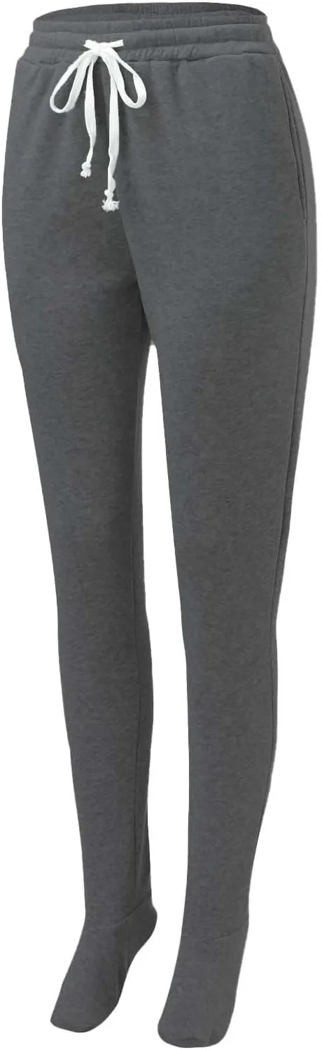 Adult Footed Sweatpants.Christmas Elastic Waisted Bottoms with Fleece Lined Extremely Plaid Footing Pajama Pants