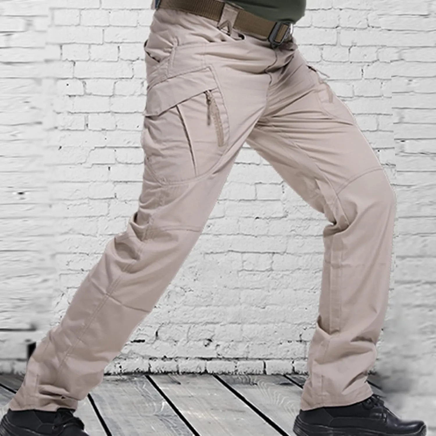 Akklian Flex-Tactical Pants, Mens Cotton Cargo Pants with Multi-Pockets, Tactical Pants Stretch Straight Work Hiking Pants