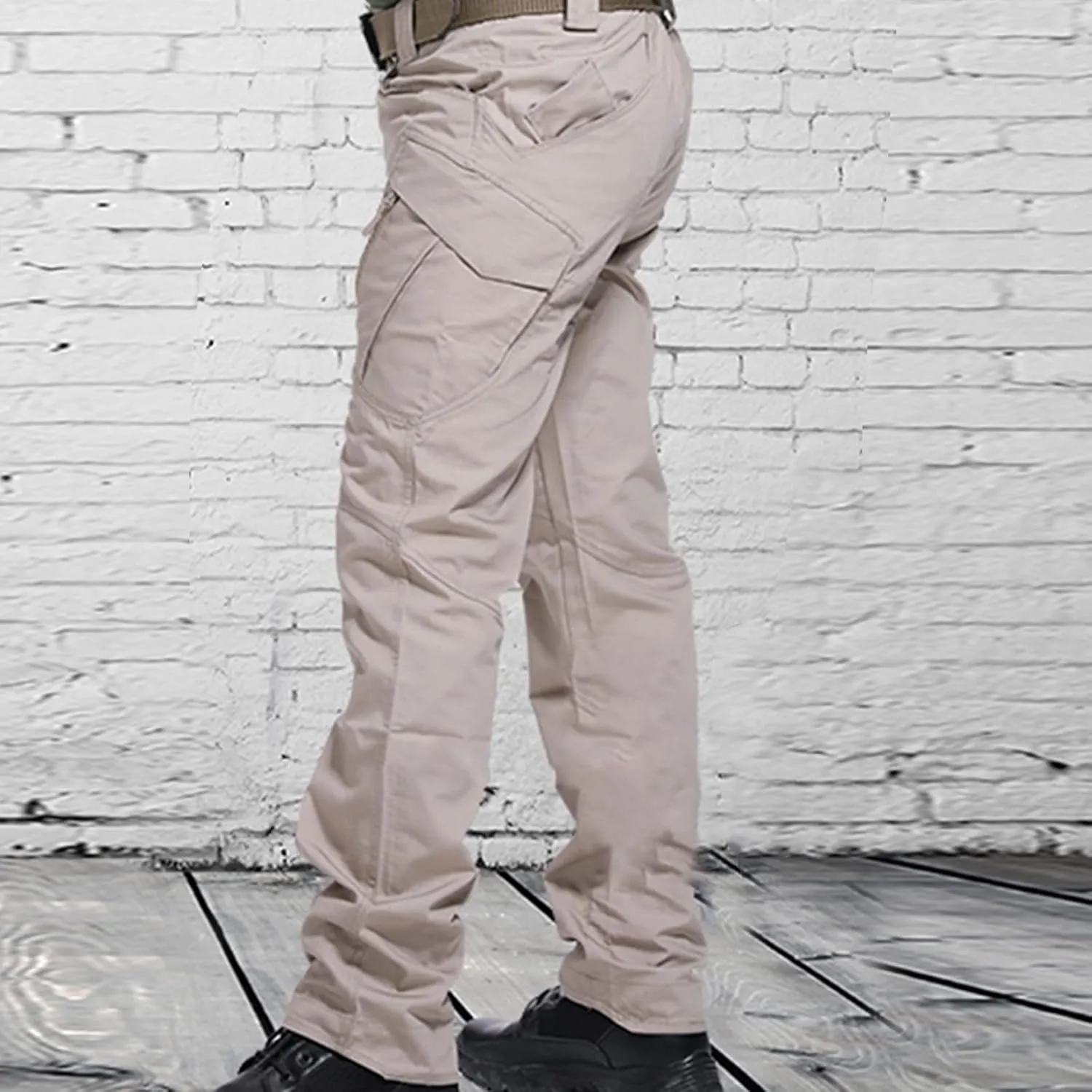 Akklian Flex-Tactical Pants, Mens Cotton Cargo Pants with Multi-Pockets, Tactical Pants Stretch Straight Work Hiking Pants