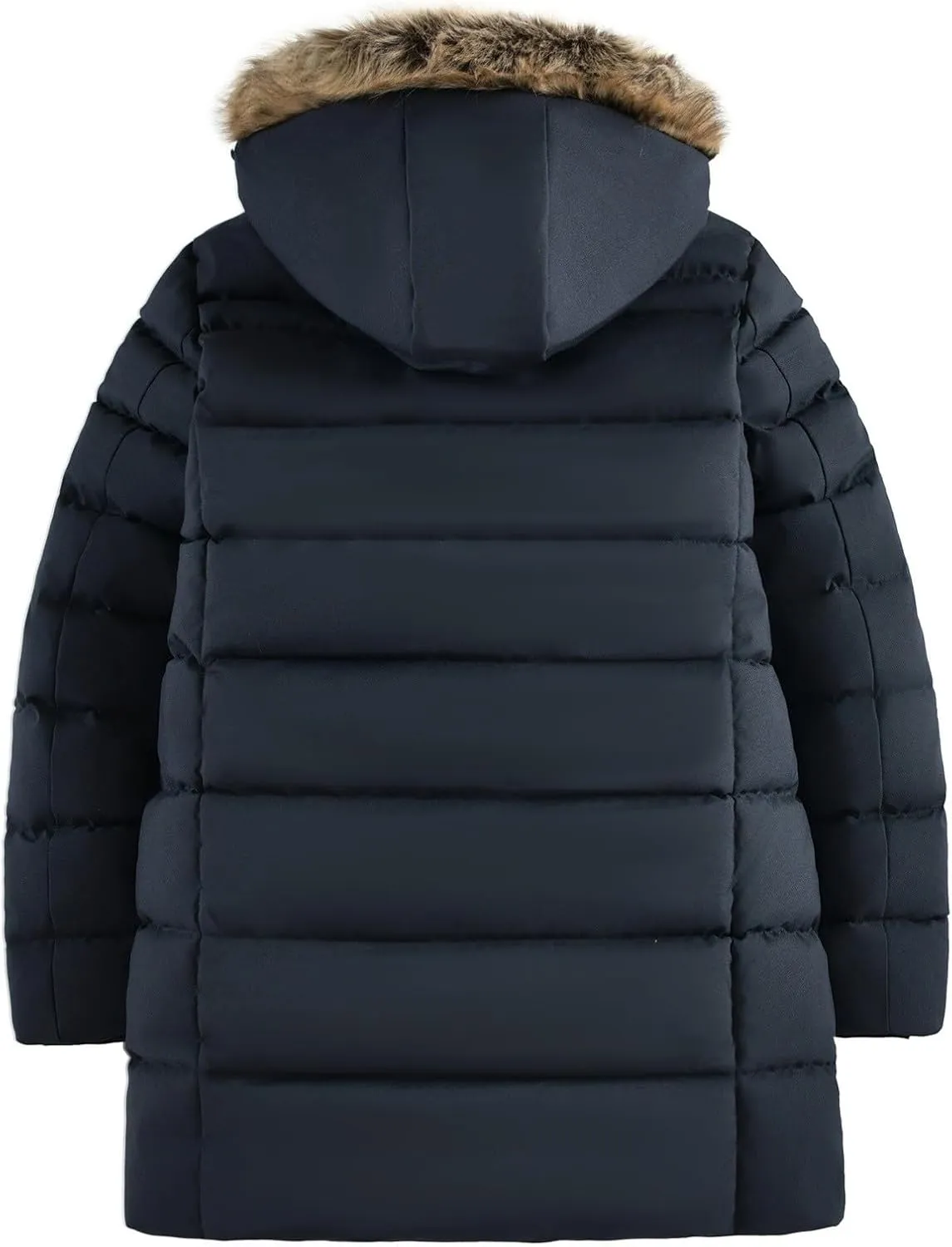 Bidobibo Quilted Jacket Men with Hood Oversized Lightweight Down Coat Puffer Jackets Plus Size Mens Parka Winter Coats Long