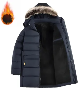 Bidobibo Quilted Jacket Men with Hood Oversized Lightweight Down Coat Puffer Jackets Plus Size Mens Parka Winter Coats Long