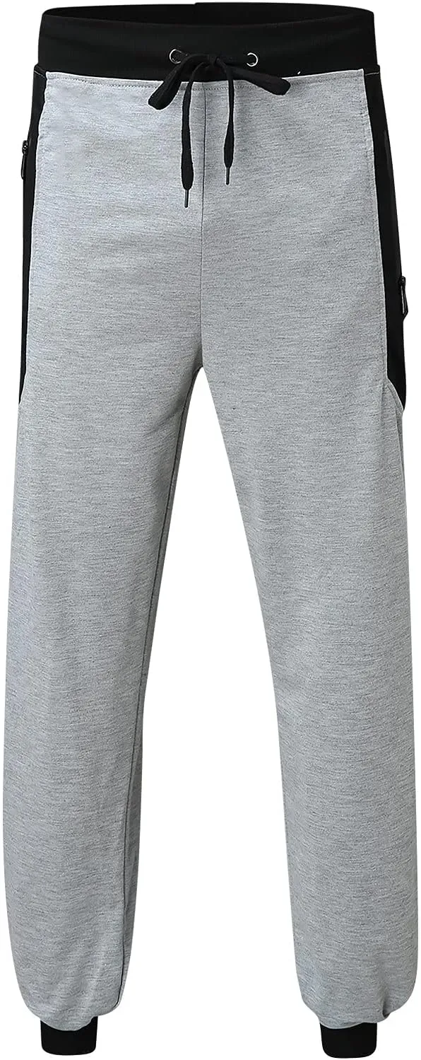 BIFUTON Joggers for Men,Mens Sweatpants with Zipper Pockets Color Matching Golf Pants for Men Relaxed Fit Casual Lounge Pants