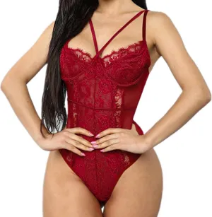 Buitifo Womens Sexy Bodysuit Lingerie One Piece Babydoll V Neck Teddy Snap Crotch