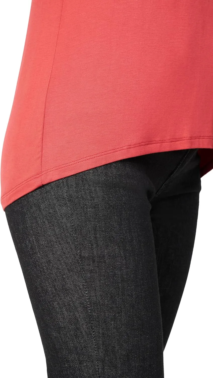 Cable & Gauge Womens Apparel V-Neck Swing Body Pocket Tee with Hi-Low Hem