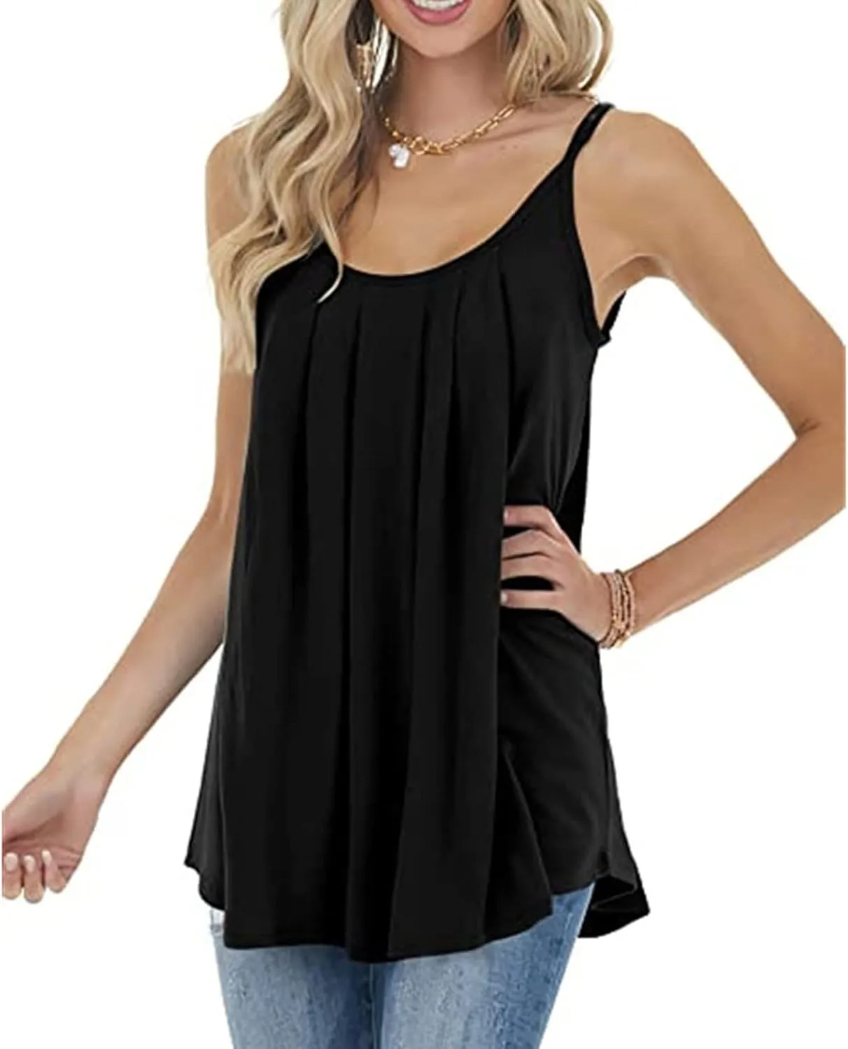Camisole Tops for Women Adjustable Spaghetti Strap Tank Top Vacation Outfits 2025 Fashion Summer