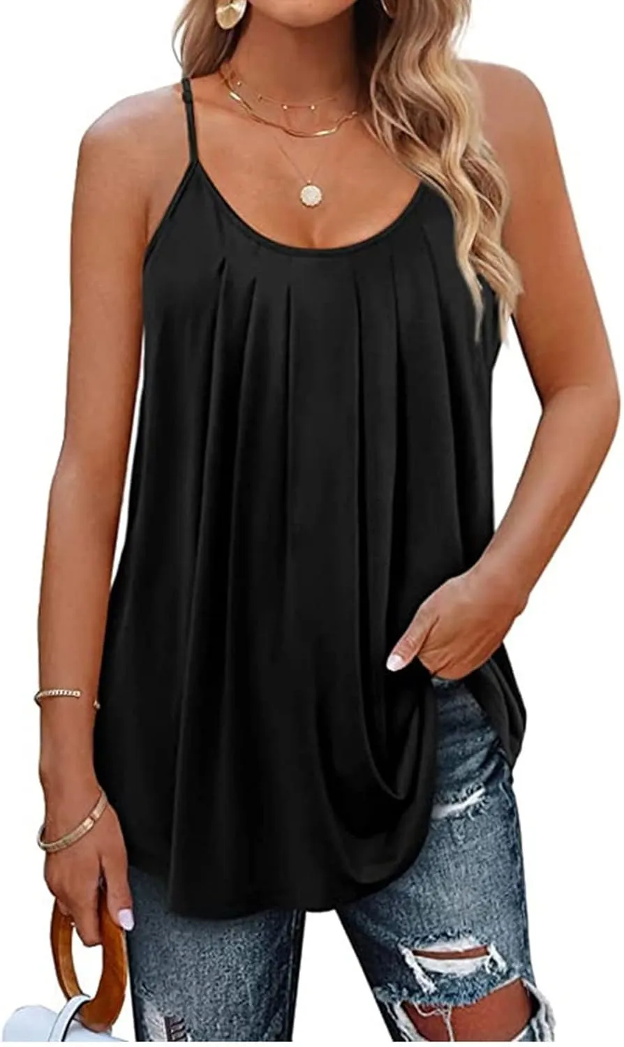 Camisole Tops for Women Adjustable Spaghetti Strap Tank Top Vacation Outfits 2025 Fashion Summer
