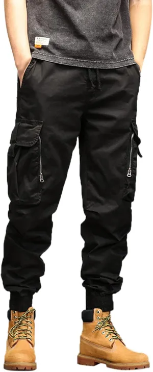 Cargo Sweatpants for Men Pockets Men's Hiking Cargo Straight Leg Sweatpants Stretch Elastic Waist Jogger Sports Pants