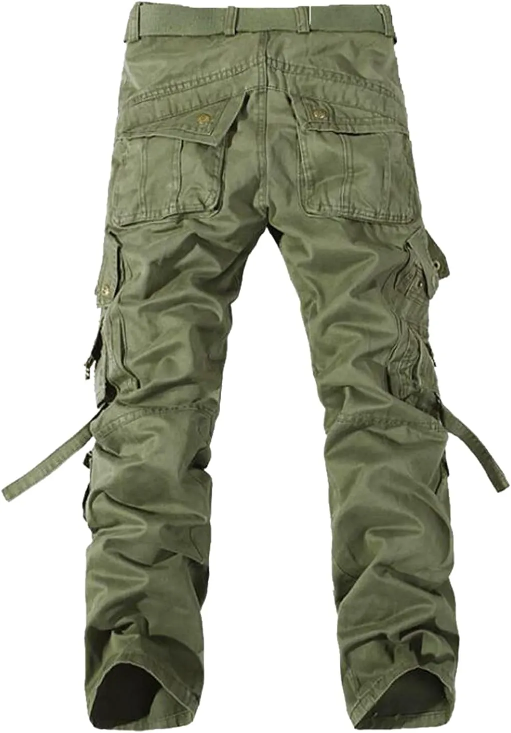 Cargo Trousers for Men Fleece Cargo Sweatpants Stretch Elastic Waist Athletic Workout Jogger Drawstring Sport Pants