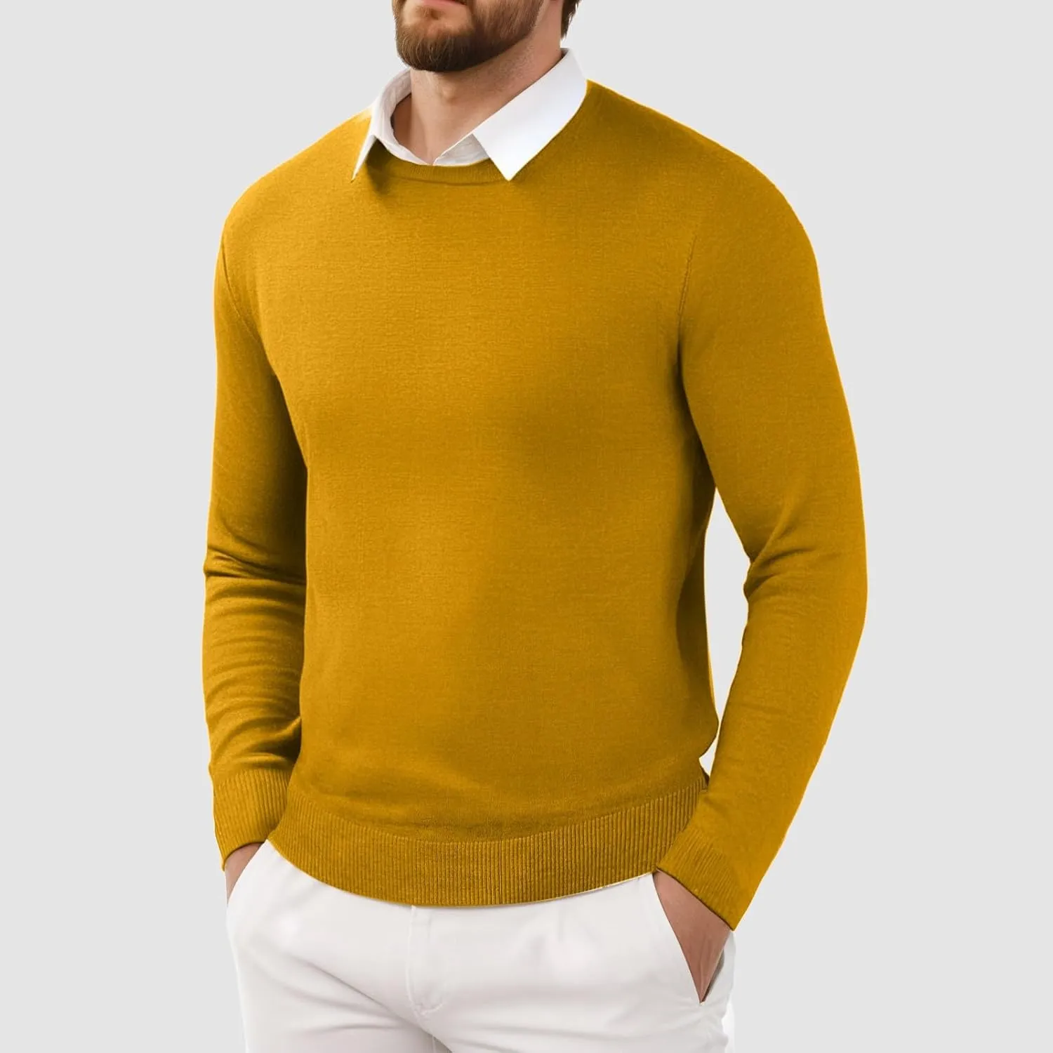 Cashmere Sweaters for Men, Men's Cashmere Sweater Warm Pullovers Crewneck Knit Winter Tops Male Knitwear Jumpers