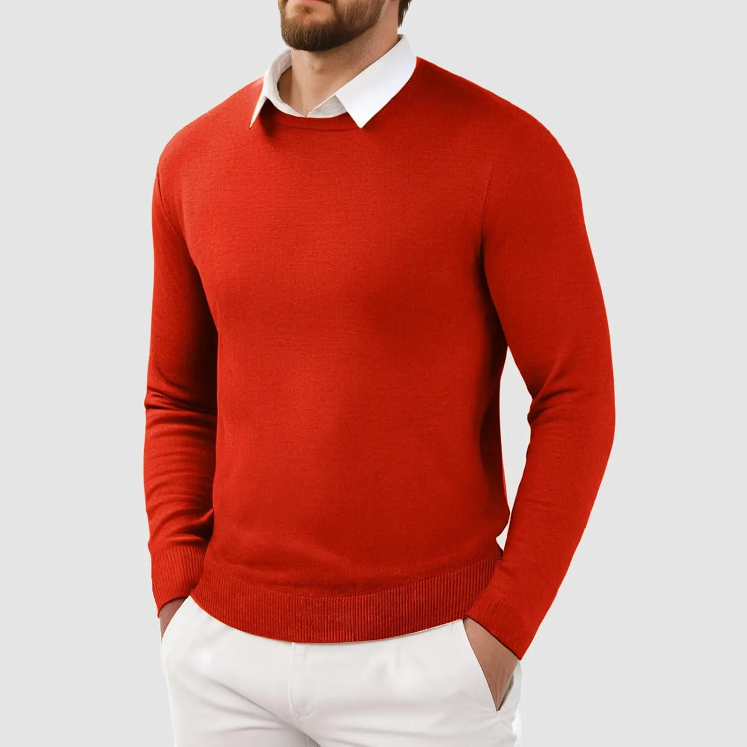 Cashmere Sweaters for Men, Men's Cashmere Sweater Warm Pullovers Crewneck Knit Winter Tops Male Knitwear Jumpers