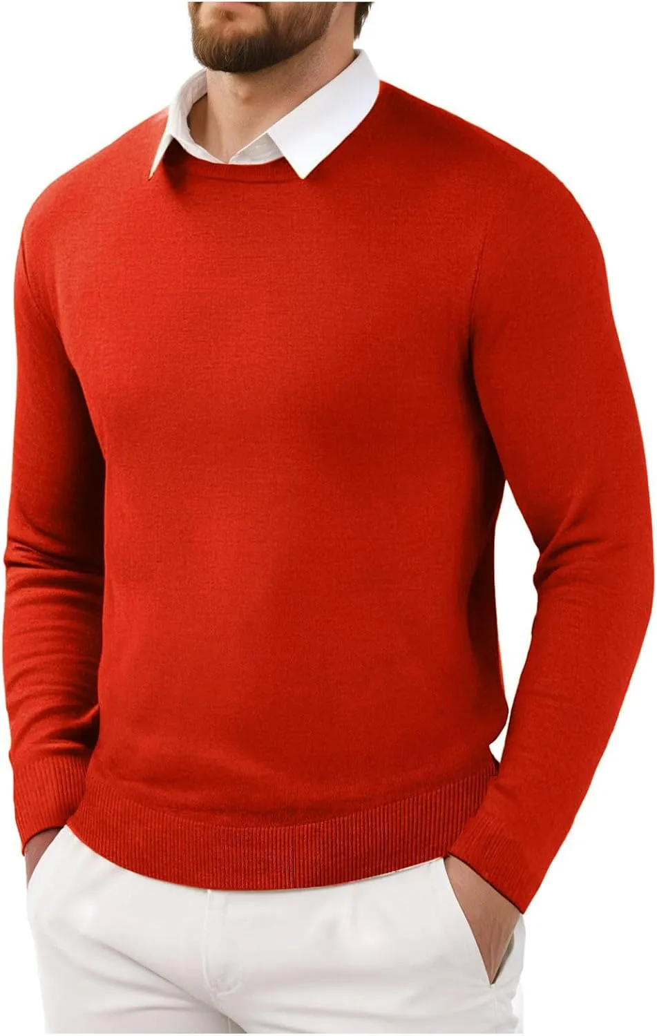 Cashmere Sweaters for Men, Men's Cashmere Sweater Warm Pullovers Crewneck Knit Winter Tops Male Knitwear Jumpers