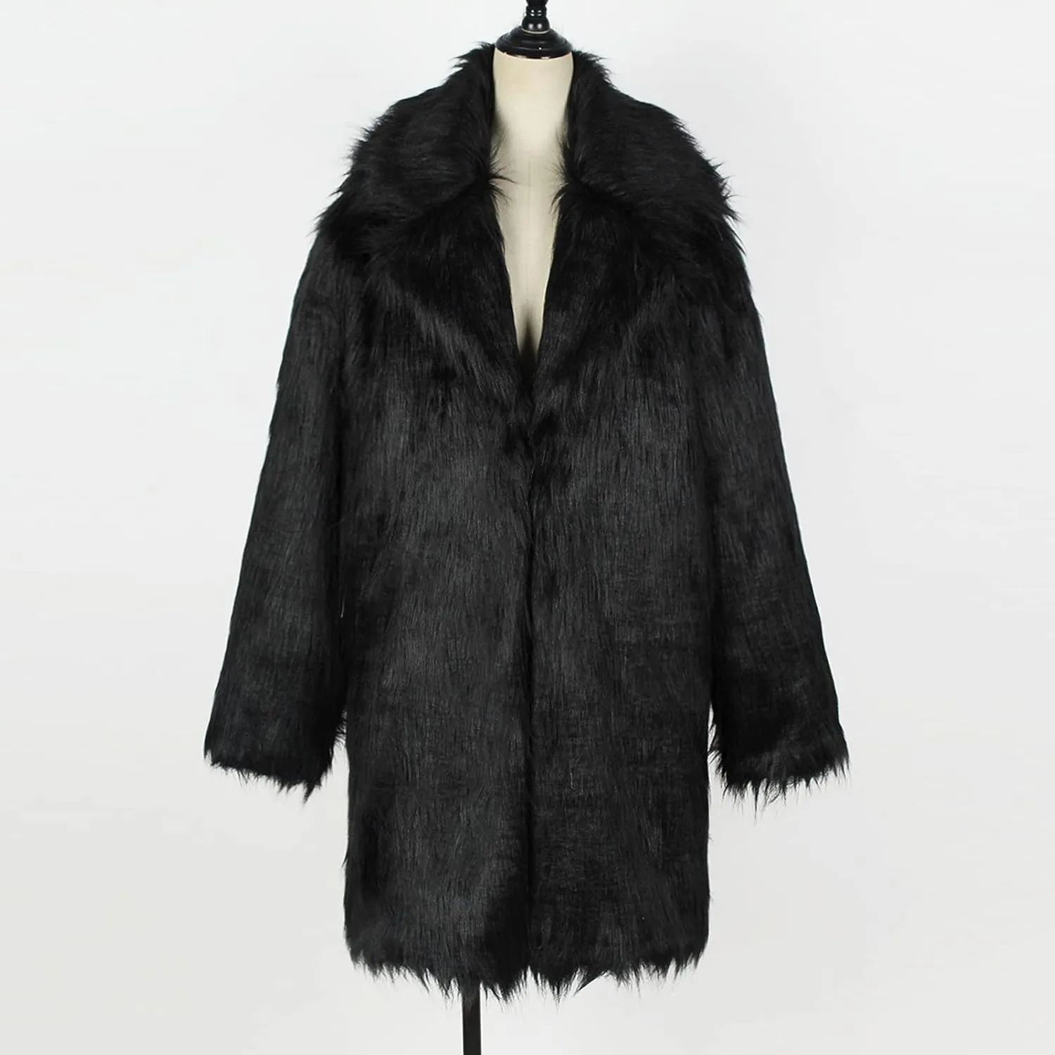 cooki Fur Coats for Women Faux Fur Jackets Fall Fashion Women's 2023 Winter Open Front Long Shaggy Coat Outerwear Fall Jacket