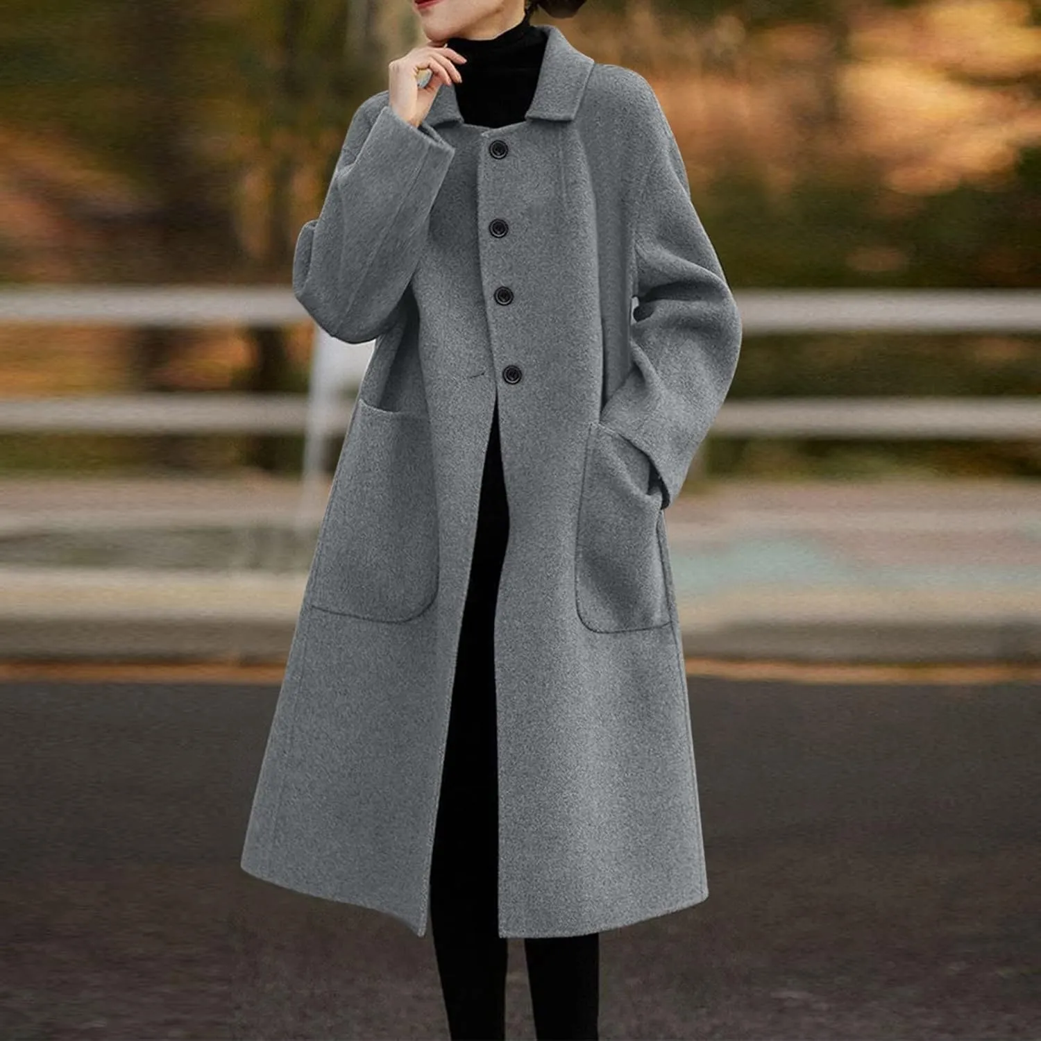 cooki Winter Coats for Women 2023 Trendy Wool Coat Long Winter Coats for Women Plus Size Jackets Lightweight Trench Coats