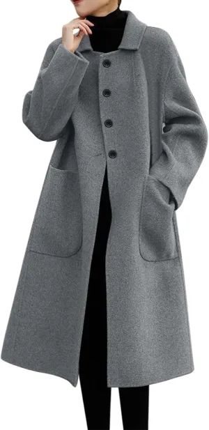 cooki Winter Coats for Women 2023 Trendy Wool Coat Long Winter Coats for Women Plus Size Jackets Lightweight Trench Coats