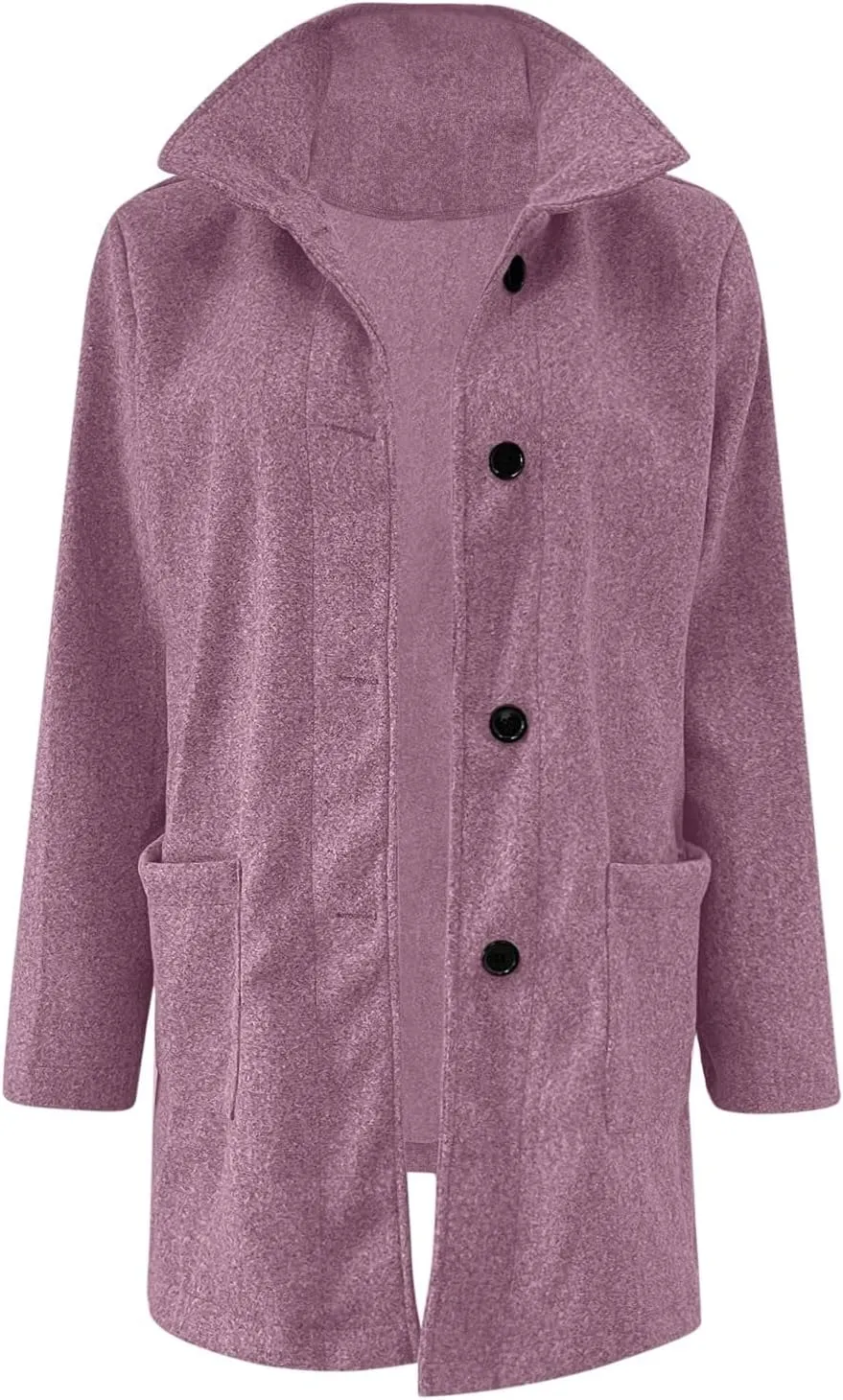cooki Winter Coats for Women Stand Collar Single Breasted Wool Blend Long Pea Coats Casual Trench Coats Blazer Jackets