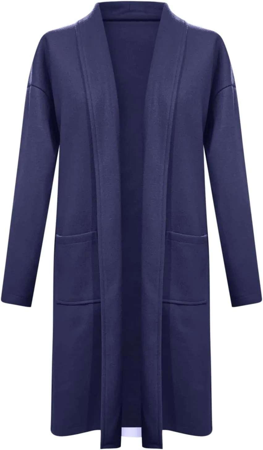 cooki womens winter coats Sweater Cardigan Sweater Open Front Coats Wool Blend Trench Coats Casual Overcoats Long Soft Jacket