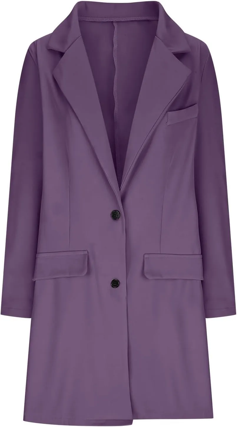 cooki Wool Coats for Women Long Women Fleece Winter Jackets Casual Trench Coats Lapel Collar Button Down Peacoat Overcoat