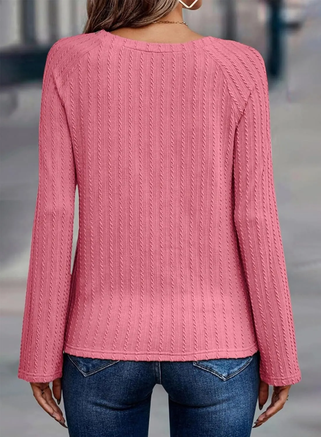Dokotoo Womens Tops Long Sleeve Lightweight Shirts 2025 Spring Fashion Trendy Tops Crewneck Casual Knit Basic Tee