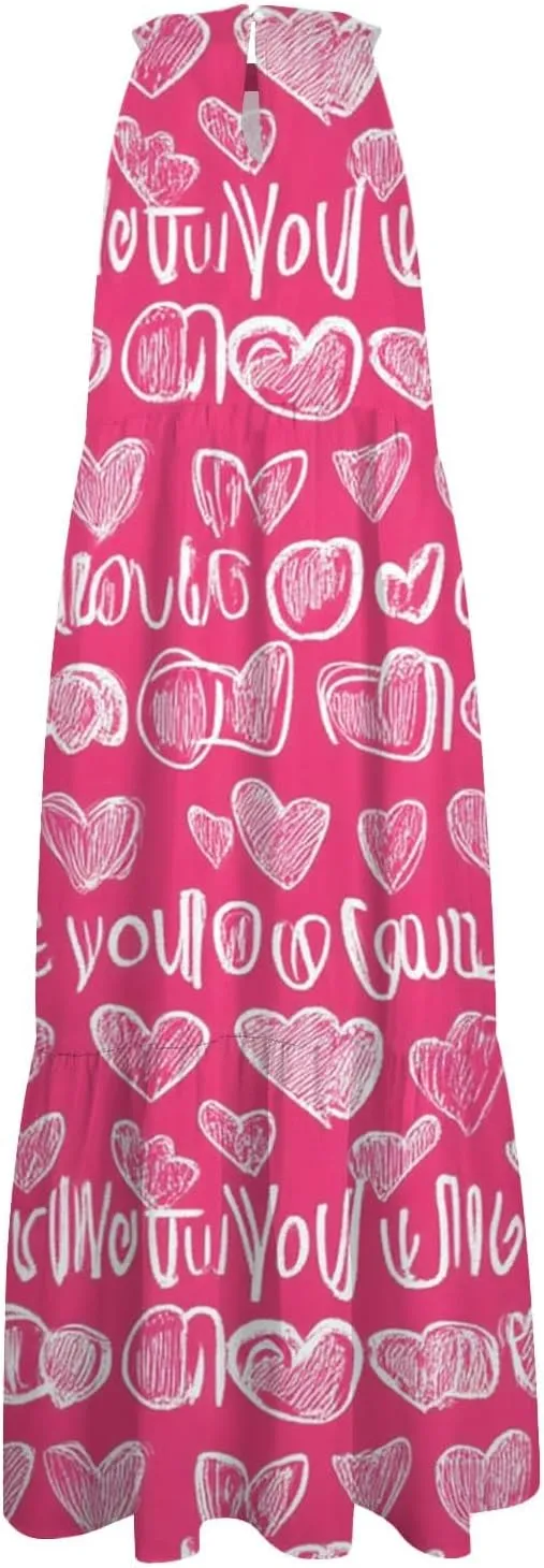 Dresses for Women 2025 Sleeveless Floral Print Tank Dresses Hanging Neck Splicing Midi Dresses Loose Sundresses