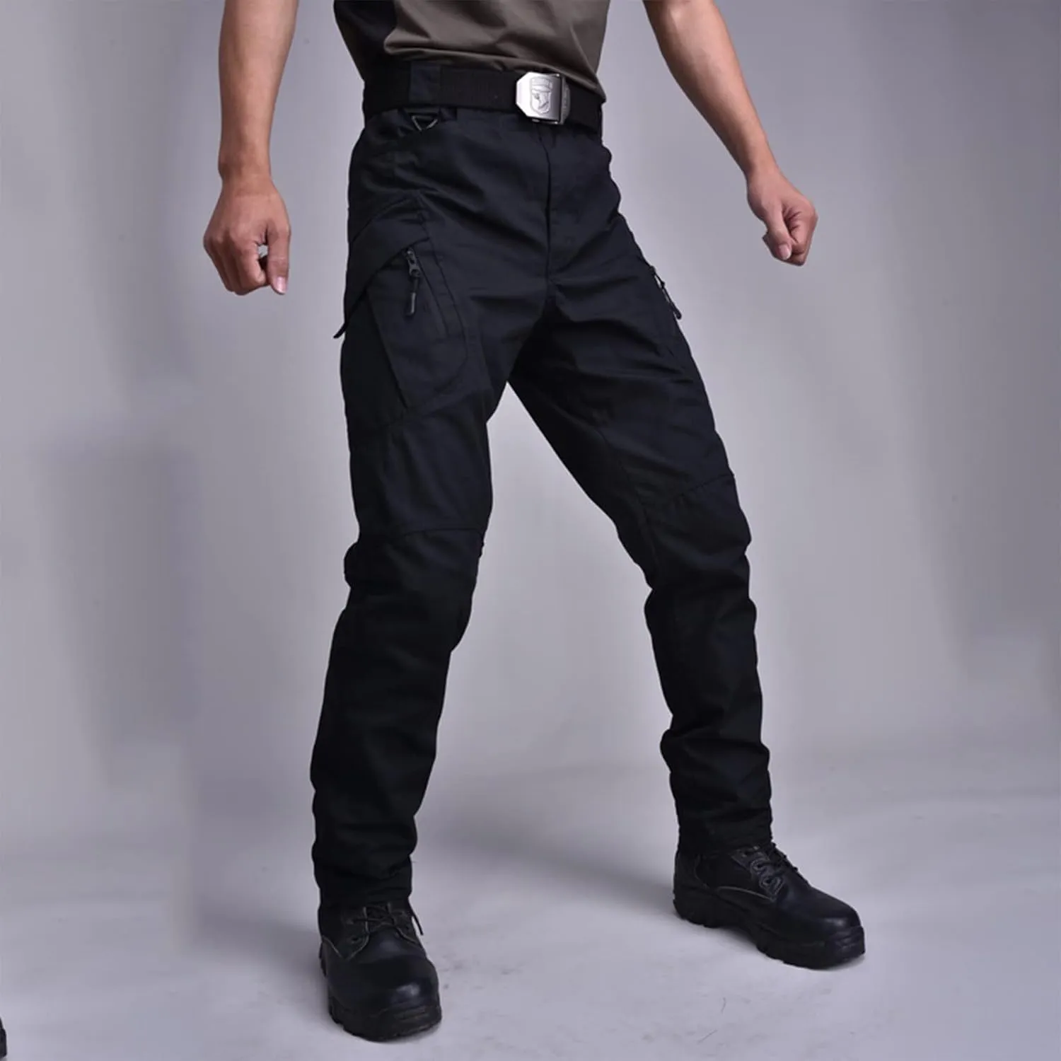 eoeioa Mens Military Army Camo Cargo Pants Outdoor Multi Pockets Work Pants Hiking Pants Waterproof Ripstop Pants