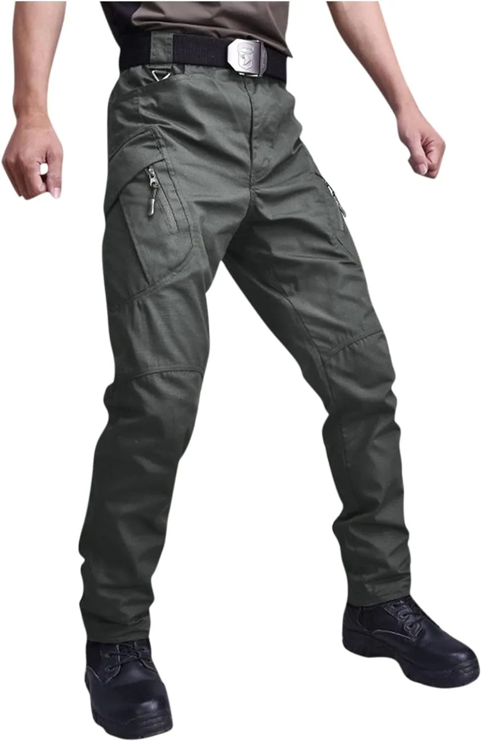eoeioa Mens Military Army Camo Cargo Pants Outdoor Multi Pockets Work Pants Hiking Pants Waterproof Ripstop Pants