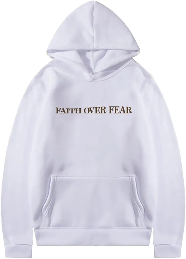 Faith Over Fear Hoodie Christian Faith Religious God Tops Man Woman Pullover Y2K Sweatshirt Longsleeve Casual Tops