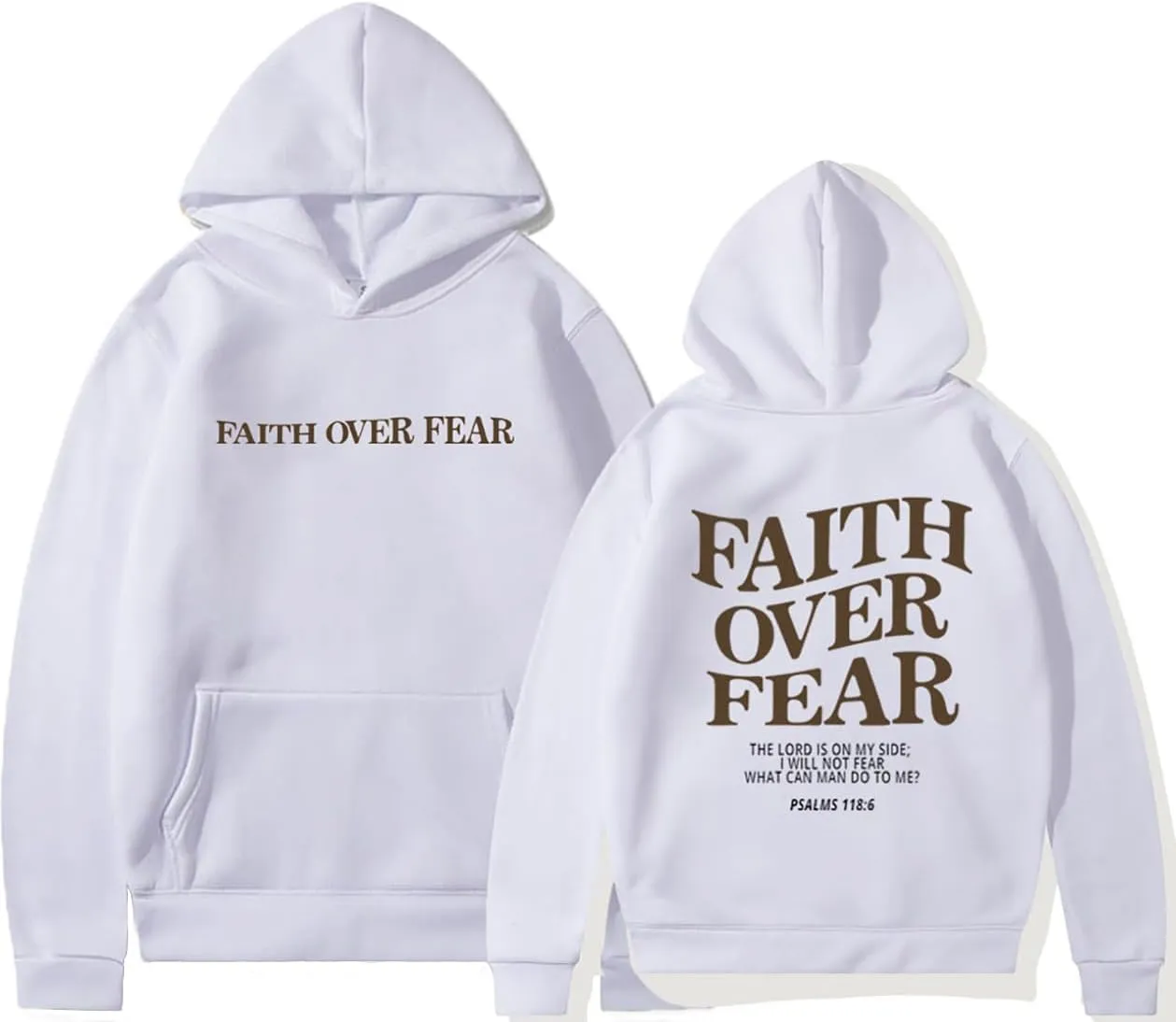 Faith Over Fear Hoodie Christian Faith Religious God Tops Man Woman Pullover Y2K Sweatshirt Longsleeve Casual Tops
