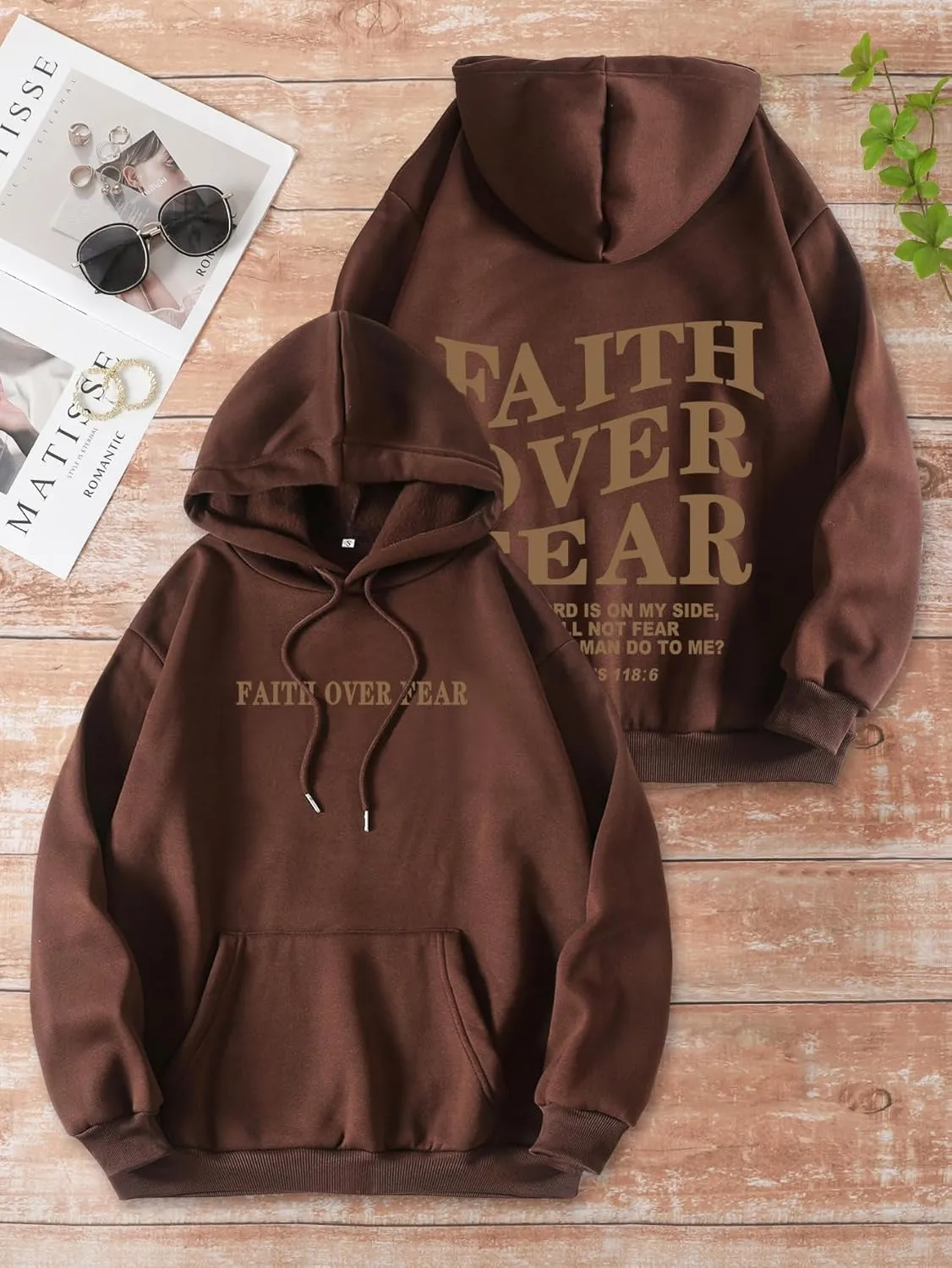 Faith Over Fear Hoodie Christian Faith Religious God Tops Man Woman Pullover Y2K Sweatshirt Longsleeve Casual Tops