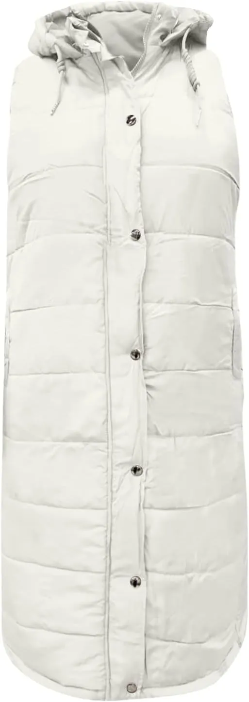 Fashion Sleeveless Puffer Jacket Winter Vest Coats for Women Plain Quilted Down Jackets Plus Size Outerwear