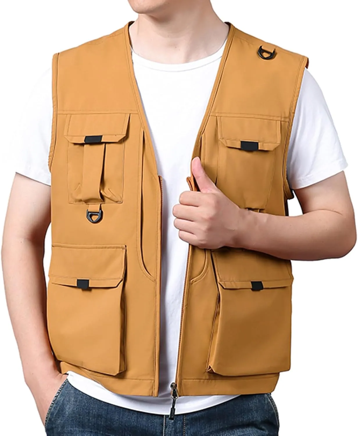 Fishing Vests for Men Lightweight Breathable Journalist Photographer Fishing Vest Outdoor Safari Travel Waistcoat Gilet