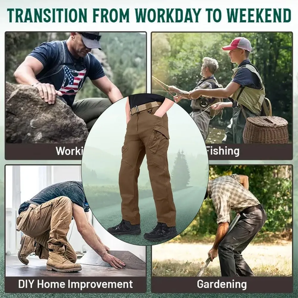 Flexcamo - Tactical Waterproof Pants,Cargo Pants for Men,Work Pants with Multi Pockets Mens Cargo Pants Water