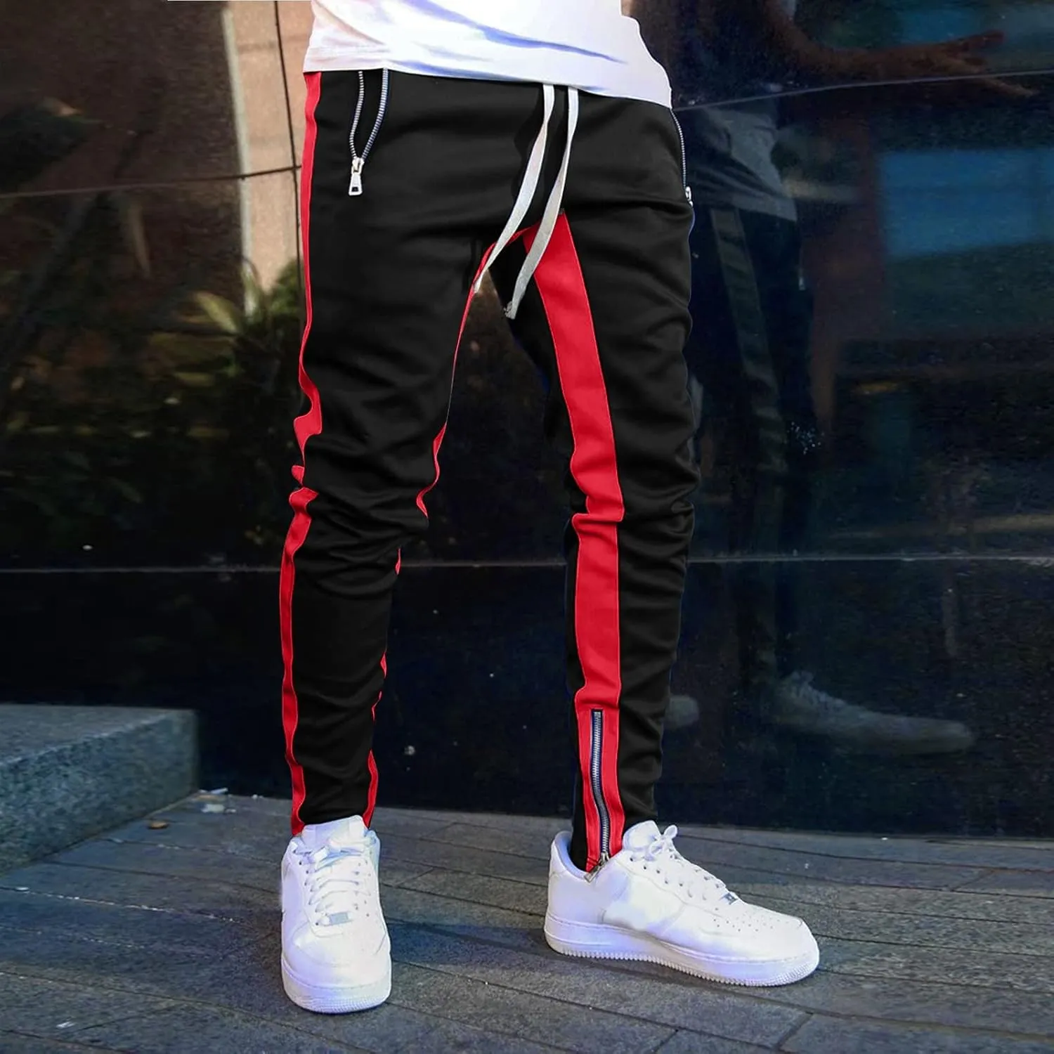 GIERIDUC Mens Slim Track Pants Joggers Camo Workout Pants for Gym Running Bodybuilding Athletic Bottom Sweatpants with Pocket