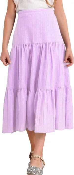 Girls Kids Boho Fancy Maxi Skirts High Waist Ruffled Skirts Summer Swing Long Skirts Modern Dance Costume