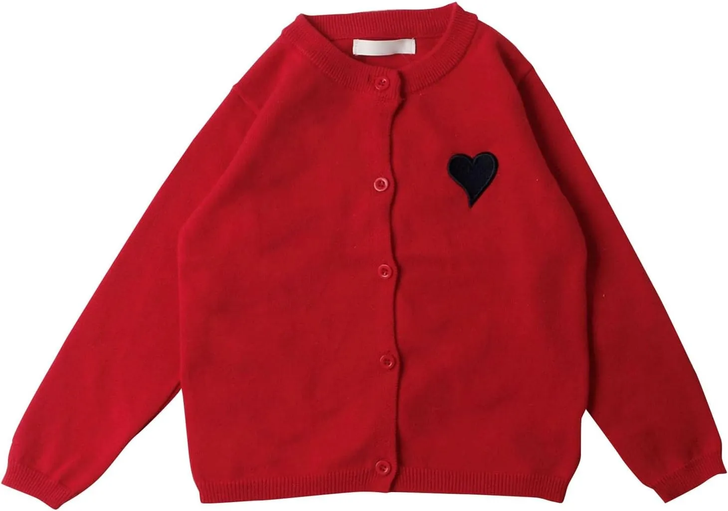 Girls Long Sleeve Knit Shirt Jacket Button Front Cardigan Shacket Cute Heart Knit Sweater for Kids Girls Trendy Jacket