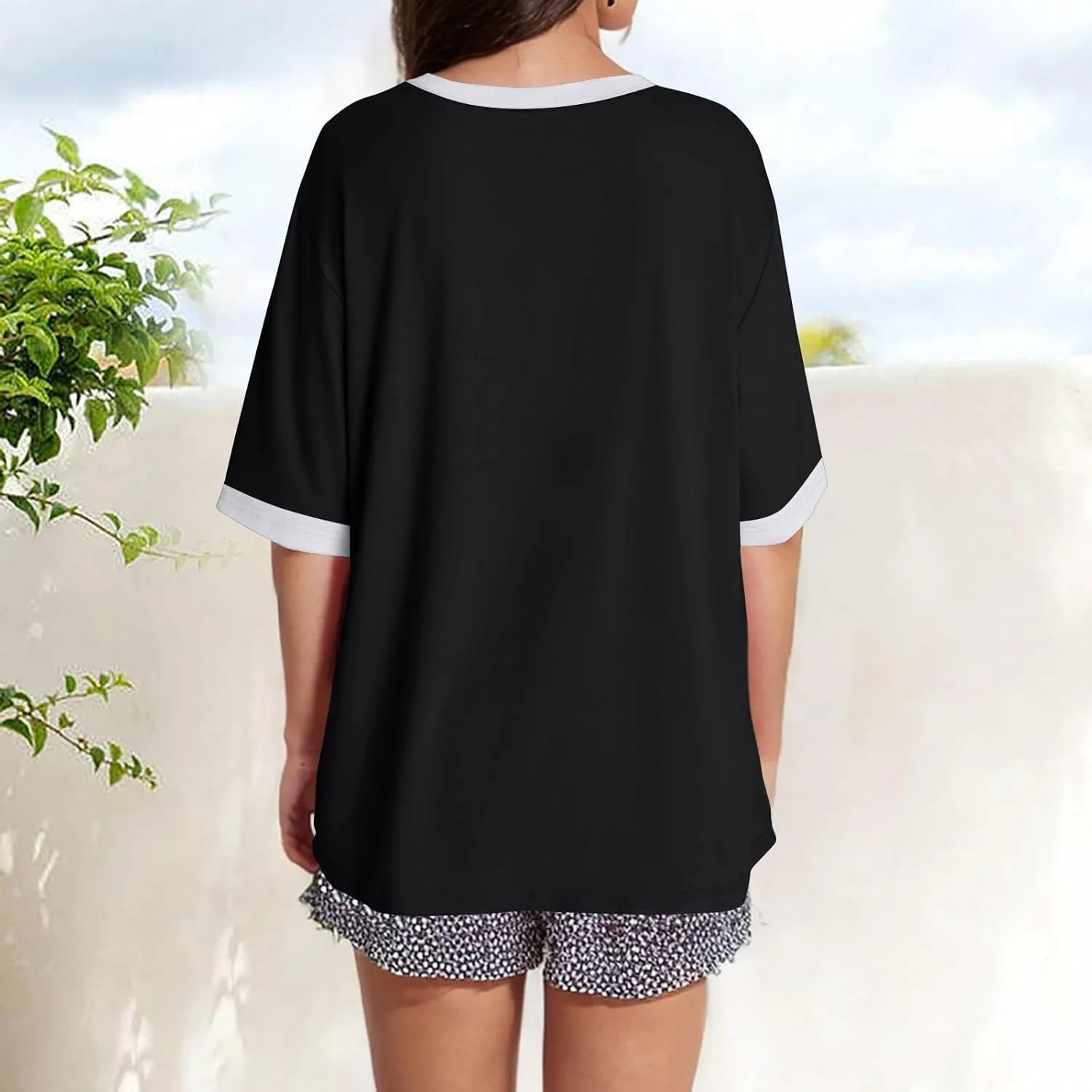 Half Sleeve Tops for Women Crew Neck Casual Summer Oversized Tshirts Trendy Going Out Tops Womens Shirts