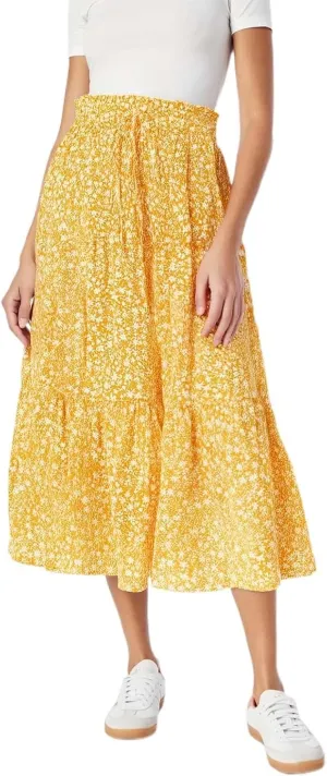 High Waist Tiered Skirts for Women Floral Print Boho Flowy Skirts Below Knee Length 2025 Fashion A Line Casual Skorts