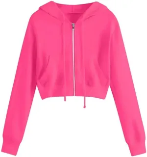 Hoodies for Women Cropped Zip Up Hoodie Trendy Teen Girls Top Jackets Casual Cute Cropped Fleece Hooded Jacke 2024