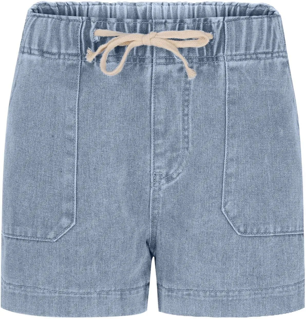 Jean Shorts Womens Casual Summer Wide Leg Denim Shorts Baggy Comfy Elastic Waist Jorts Stretch Twill Pull On Jorts