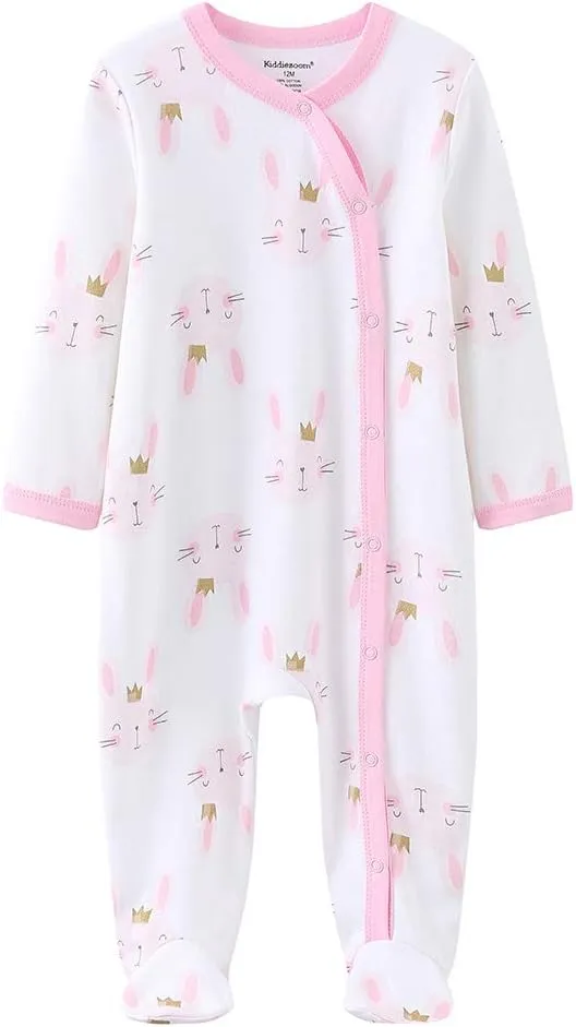 Kiddiezoom Baby Footed Cotton One-Piece Romper Jumpsuit Pajamas