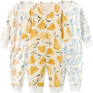 Kiddiezoom Baby Footed Cotton One-Piece Romper Jumpsuit Pajamas
