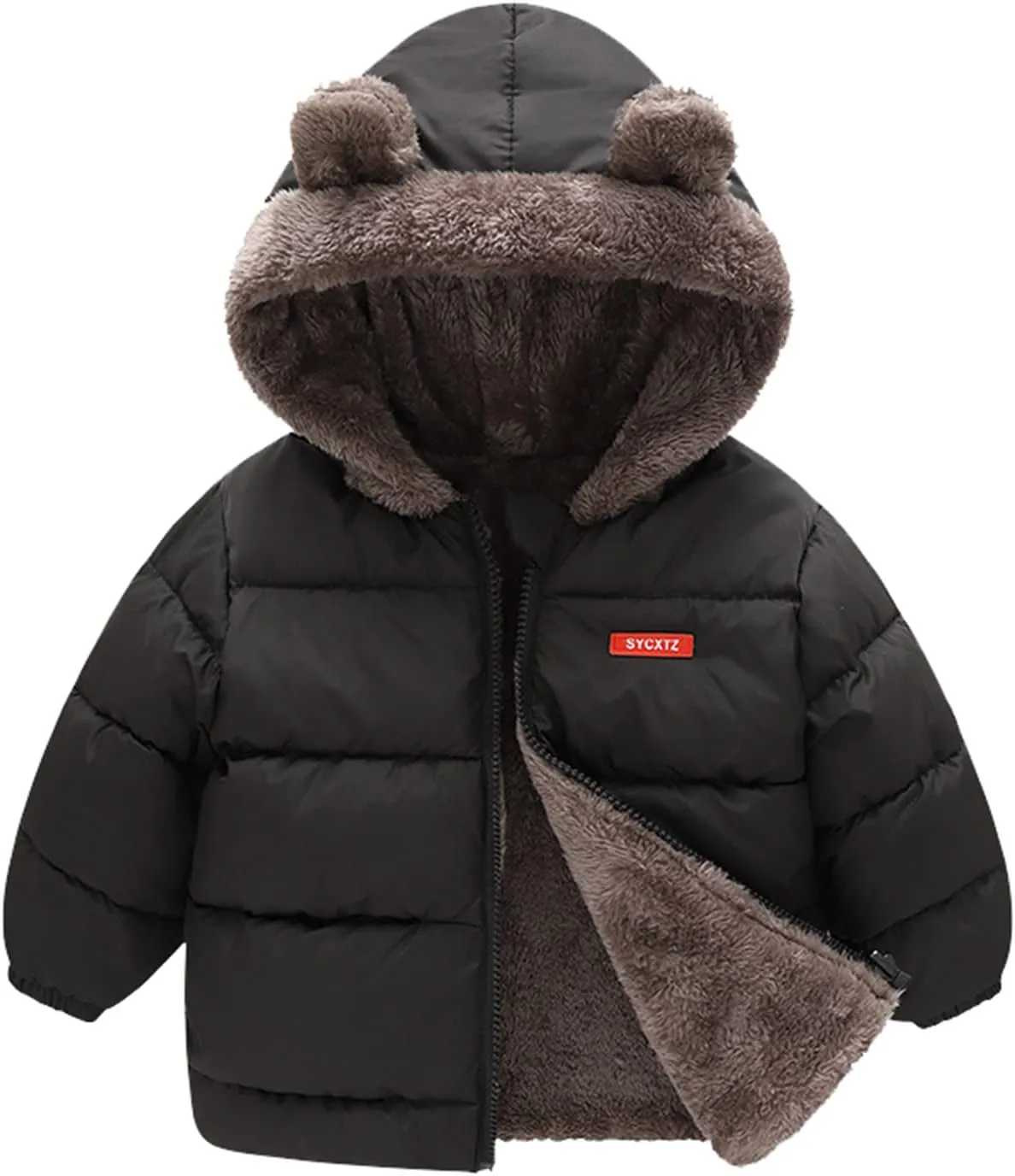 Kids Winter Coats Toddler Boys Girls Winter Bear Ears Coat With Hooded Jacket 𝒫uffer Down Outwear 1-5 Years