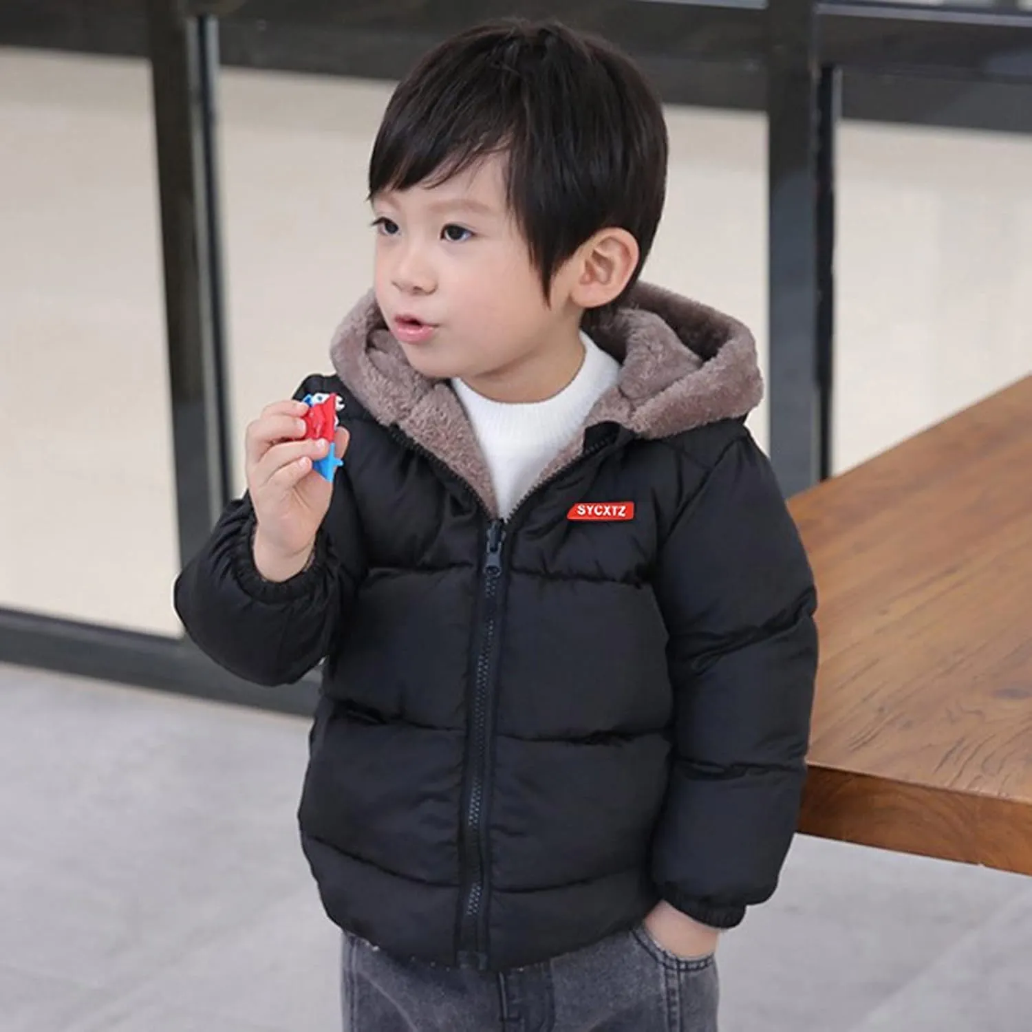 Kids Winter Coats Toddler Boys Girls Winter Bear Ears Coat With Hooded Jacket 𝒫uffer Down Outwear 1-5 Years