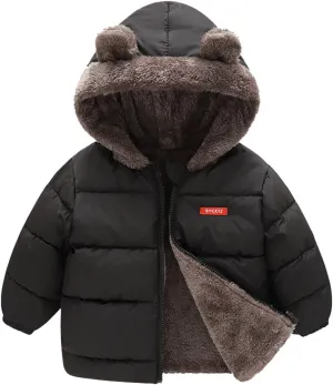 Kids Winter Coats Toddler Boys Girls Winter Bear Ears Coat With Hooded Jacket 𝒫uffer Down Outwear 1-5 Years
