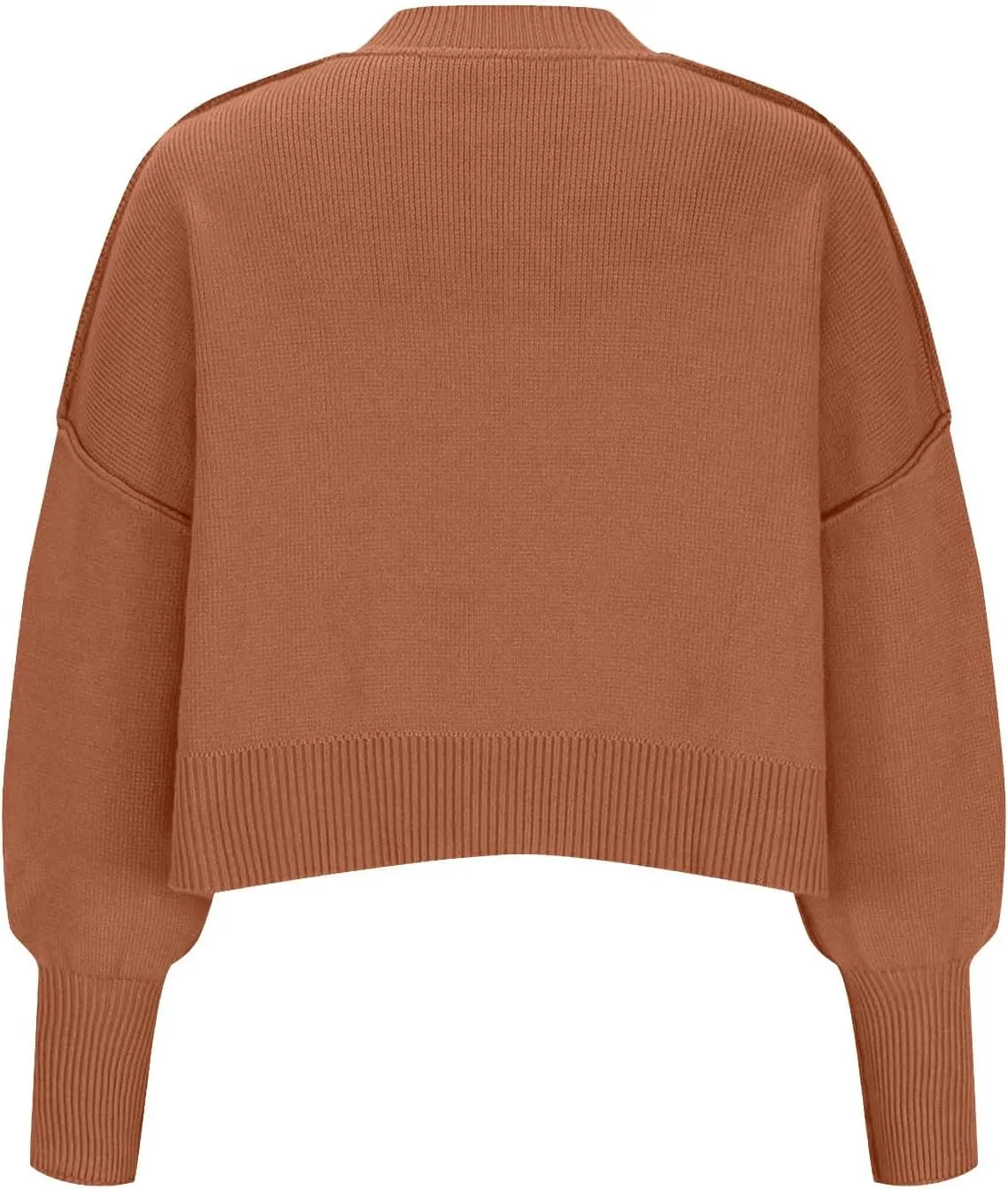 Lastesso Fall Sweaters for Women 2024 Chunky Fall Winter Vintage Sweater Cropped Long Sleeve Scoop Neck Knit Pullover Tops