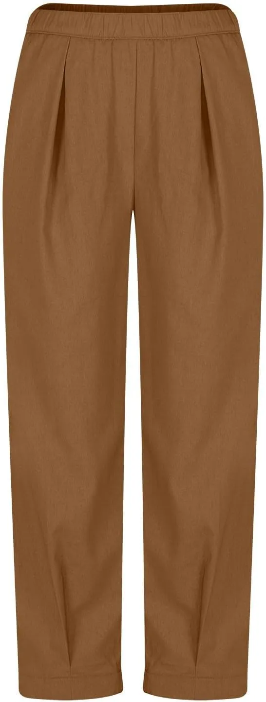 Linen Pants Women Wide Leg Pants 2024 Trendy Elastic Waist Pants Summer Flowy Casual Trousers Pants
